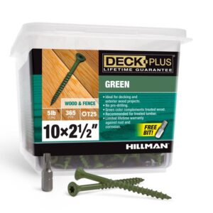 10 X 2-1/2" STAR DRIVE GREEN DECK SCREWS  T25 5LB