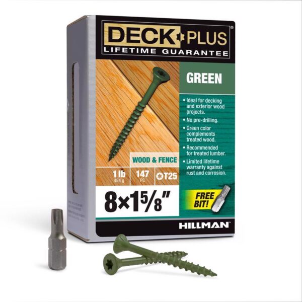 8 X 1-5/8" STAR DRIVE DECK SCREWS T25 1LB.