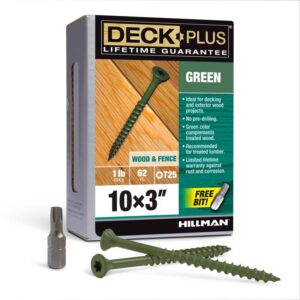 10 X 3" STAR DRIVE GREEN DECK SCREWS T25 1LB