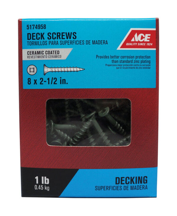8 X  2-1/2" SQUARE DRIVE DECK SCREWS 1LB.