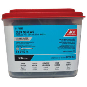 8 X 2-1/2" SQUARE DRIVE DECK SCREWS 5LB.