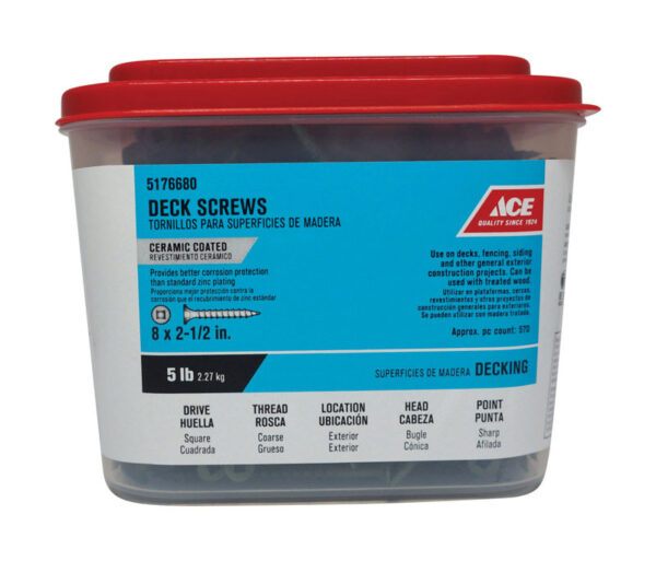 8 X 2-1/2" SQUARE DRIVE DECK SCREWS 5LB.