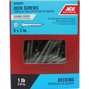 8 X 3" SQUARE DRIVE DECK SCREWS 1LB.