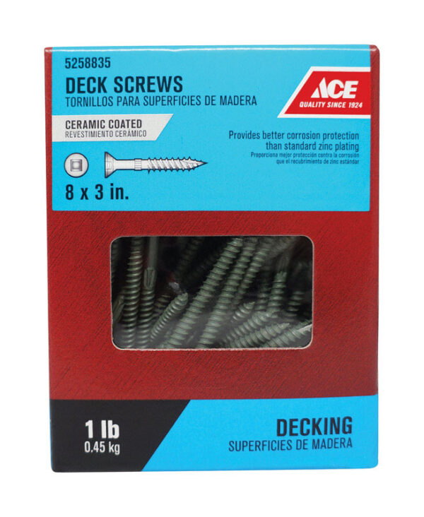 8 X 3" SQUARE DRIVE DECK SCREWS 1LB.