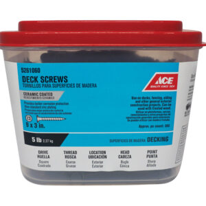 9 X 3" SQUARE DRIVE GREEN DECK SCREWS 5LB.