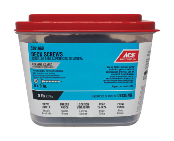 9 X 3" SQUARE DRIVE GREEN DECK SCREWS 5LB.