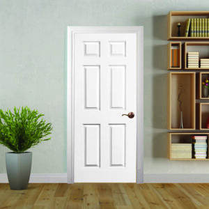 Pre-hung 6-Panel Primed Interior HC Door (wood grain)