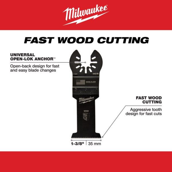 MILWAUKEE OSCILLATING HI-CARBON STEEL BLADE 3 PACK (49-25-1103) - Image 3