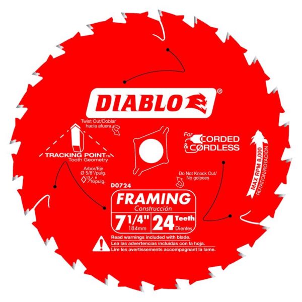 DIABLO 7-1/4" CIRCULAR/FRAMING BLADE 24TEETH