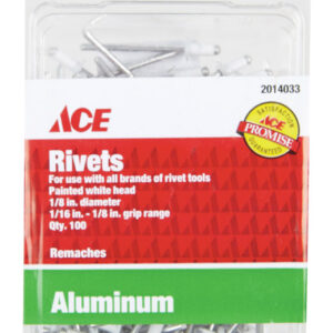1/8 WHITE RIVETS FOR ALUM. GUTTERS