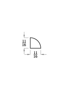 11/16 x 11/16" FJ PRIMED QUARTER ROUND 16FT (106)