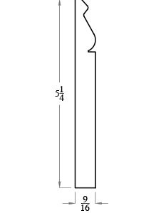 5-1/4" (9/16) FJ PRIMED BASE 16FT (610/163)