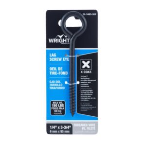 1/4" X 3-3/4" BLACK EYE BOLT LAG