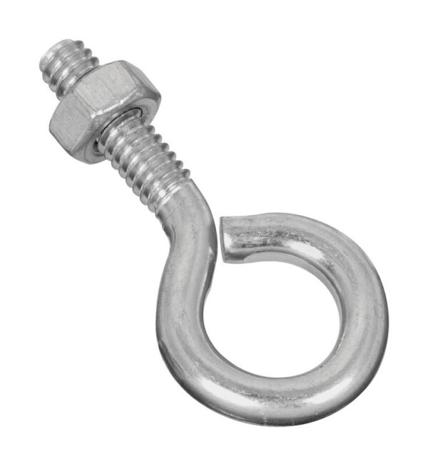 1/4" X 2" EYE BOLT W/NUT ZINC