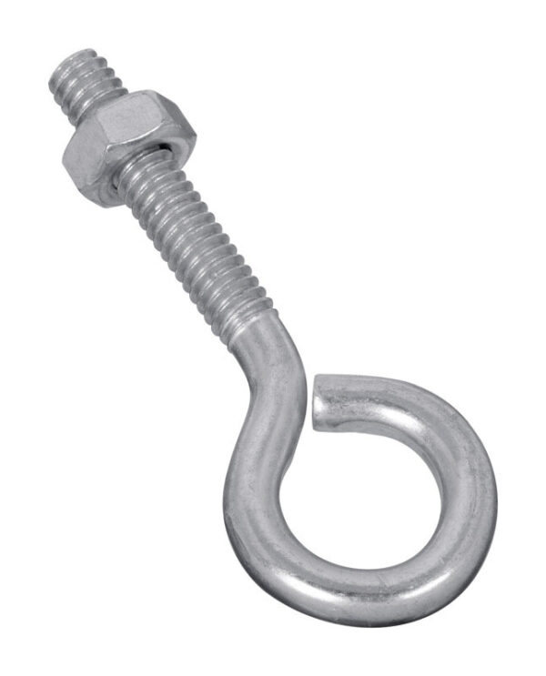 1/4" X 2-1/2"" EYE BOLT W/NUT ZINC