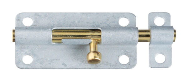 4" BARREL BOLT GALV./BRASS