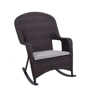 WICKER ROCKING CHAIR (STEEL FRAME)